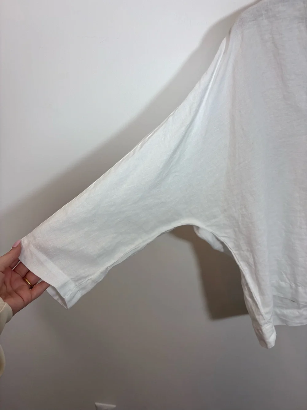 Frank & Eileen GABI Popover Shirt Medium White Linen flowy laidback lagenlook